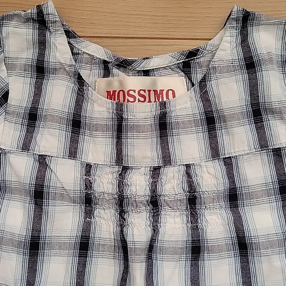*3/$15* Mossimo Supply Co. Blue and White Plaid Long Shirt Dress Girls Size XS